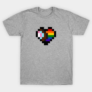 Pixel Progressive Pride Heart T-Shirt